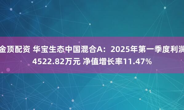 金顶配资 华宝生态中国混合A：2025年第一季度利润4522.82万元 净值增长率11.47%